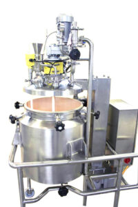 Recipiente de preparação com sistema de elevação e revestimento de teflon para preparações com teor de ácido clorídrico